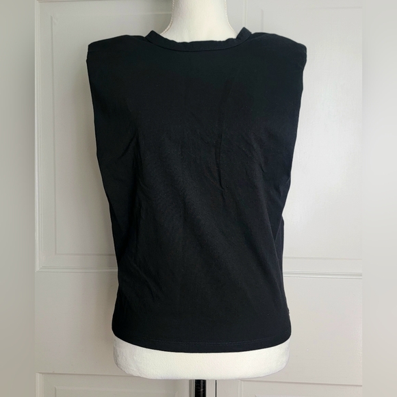 Princess Poly Black Jules Tank Top Padded Shoulders Sleeveless Muscle Shirt US 4 - Picture 4 of 13
